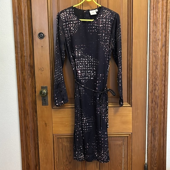 ELK Australian designer long sleeve viscose belted Satellite Dress size 6 - Picture 8 of 13